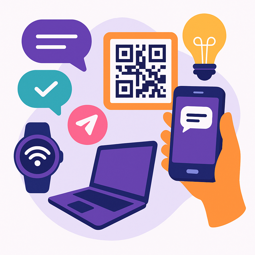 QR codes, messaging and high-tech illustration